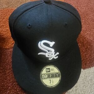 Black 59FIFTY Cap with White Logo